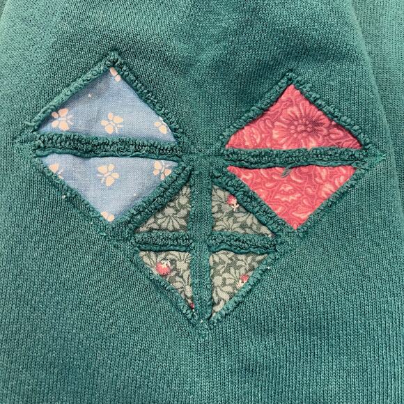 Just My Size Quilt Heart Sweater Vintage 1X - Picture 5 of 7